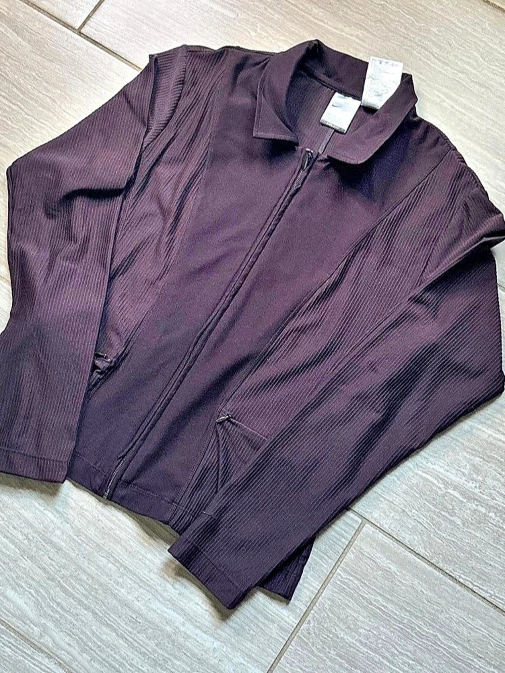 Nike Women'Small Ribbed Track Jacket Brown Size Small Like New